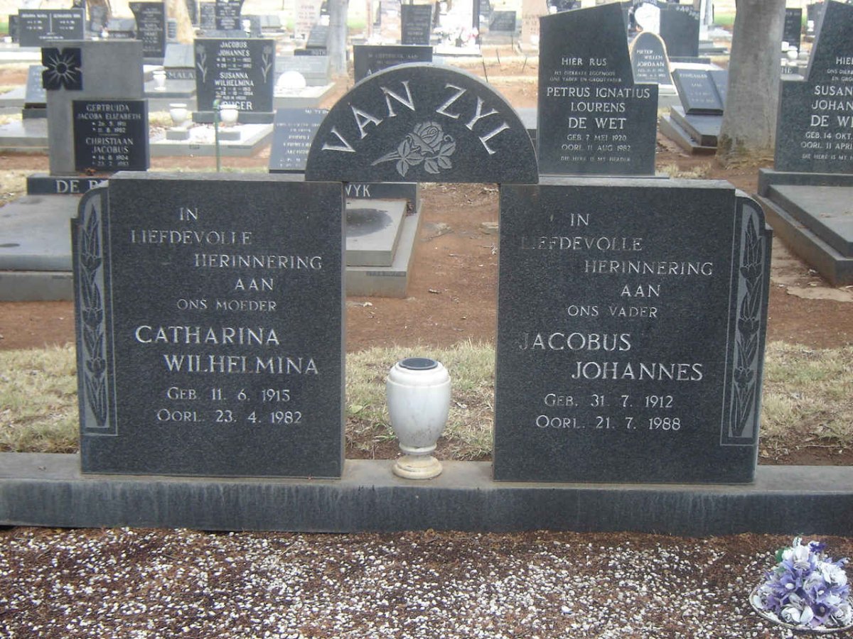 ZYL Jacobus Johannes, van 1912-1988 &amp; Catharina Wilhelmina 1913-1982