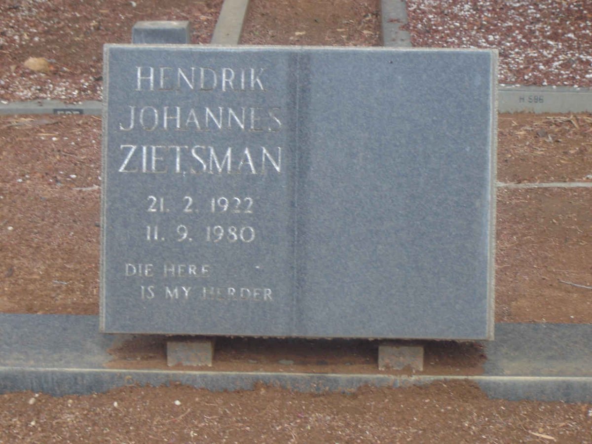 ZIETSMAN Hendrik Johannes 1922-1980