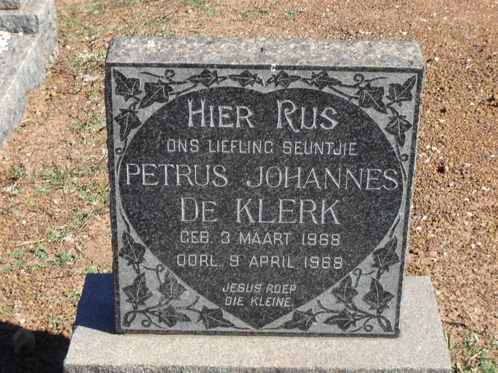 KLERK Petrus Johannes, de 1968-1968