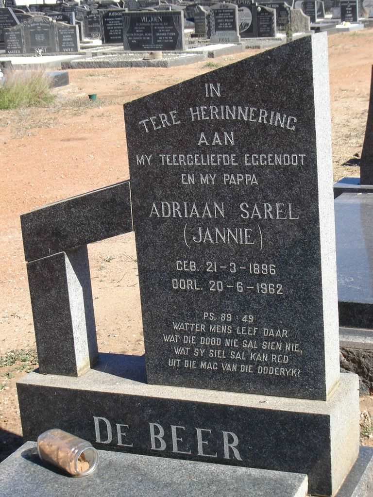 BEER Adriaan Sarel, de 1896-1962