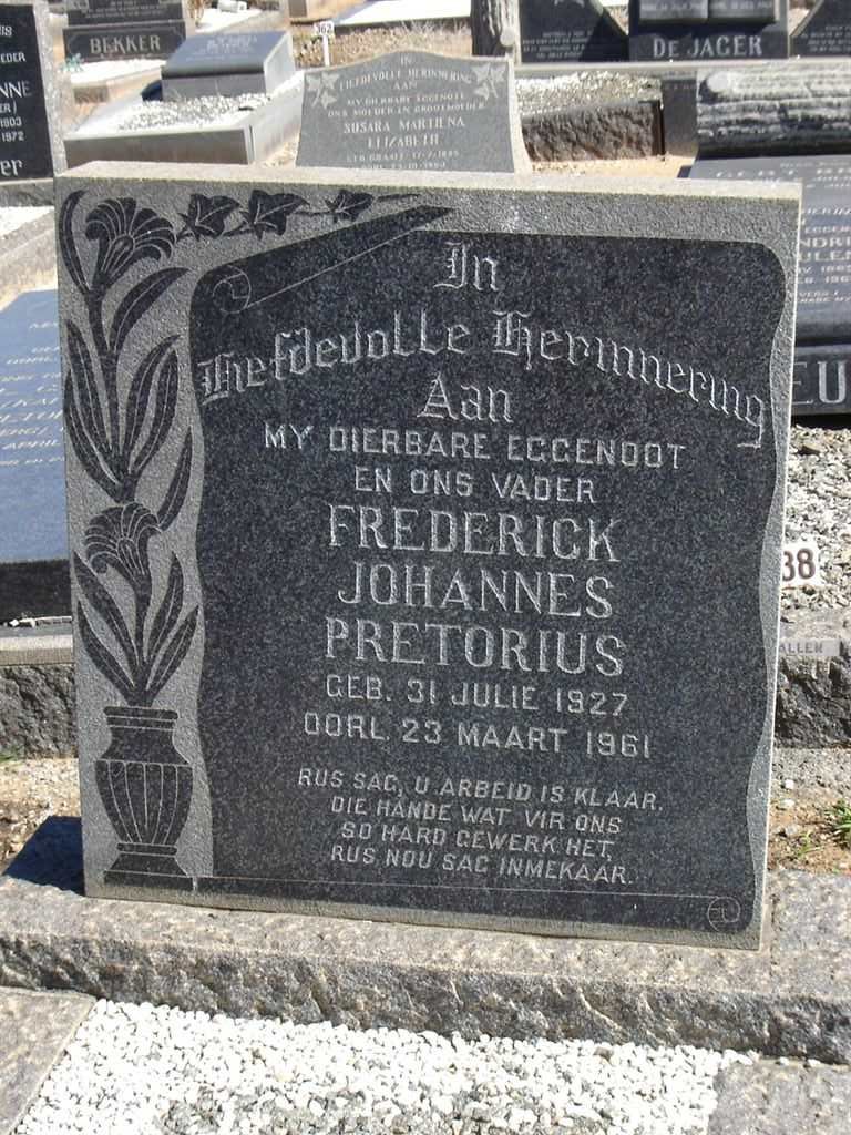 PRETORIUS Frederick Johannes 1927-1961