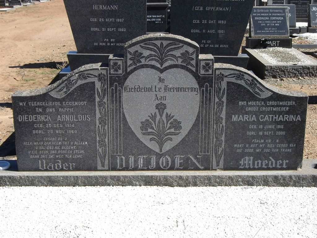 VILJOEN Diederick Arnoldus 1914-1960 &amp; Maria Catharina 1916-2000