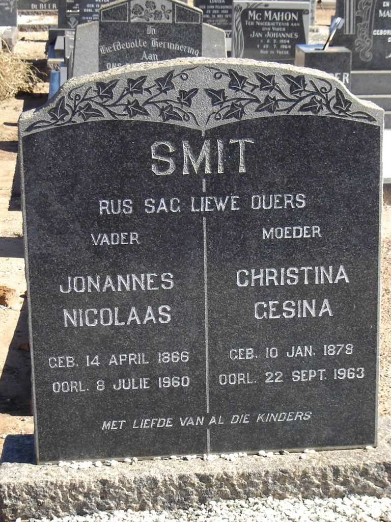 SMIT Johannes Nicolaas 1866-1960 &amp; Christina Gesina 1878-1963