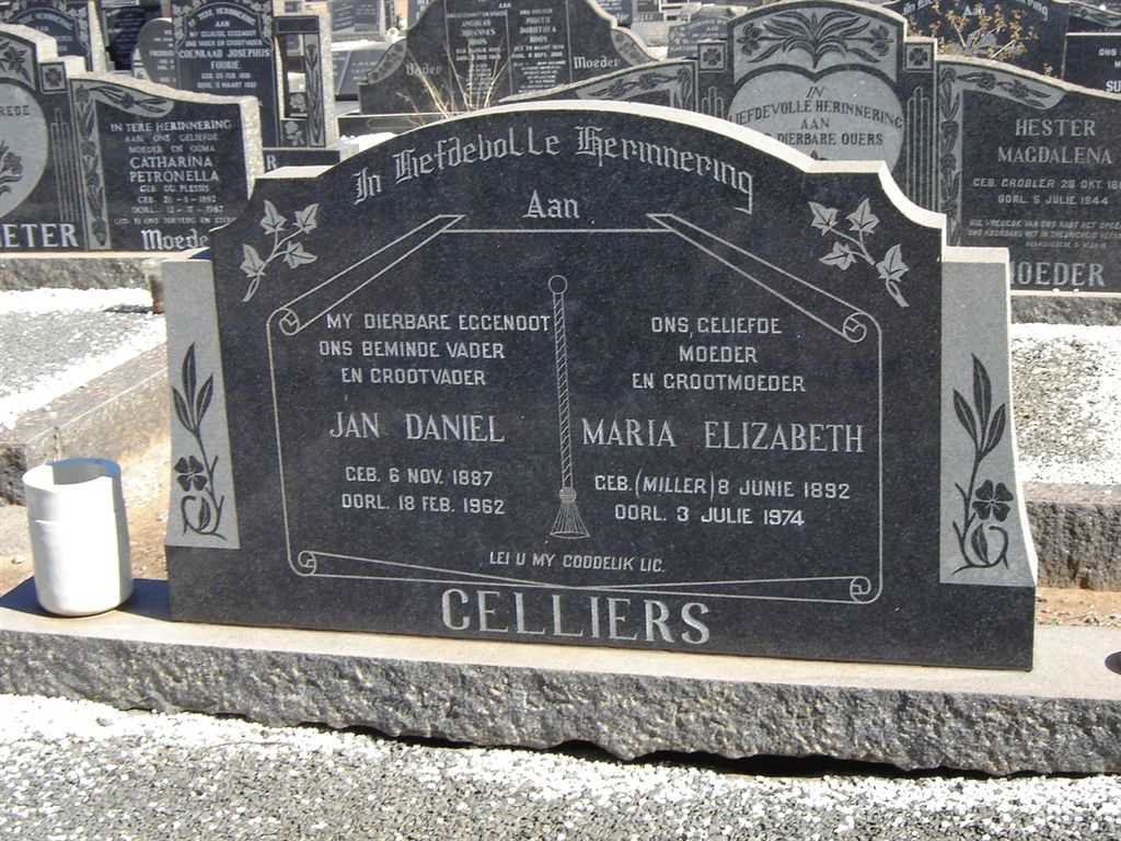 CELLIERS Jan Daniel 1887-1962 &amp; Maria Elizabeth MILLER 1892-1974