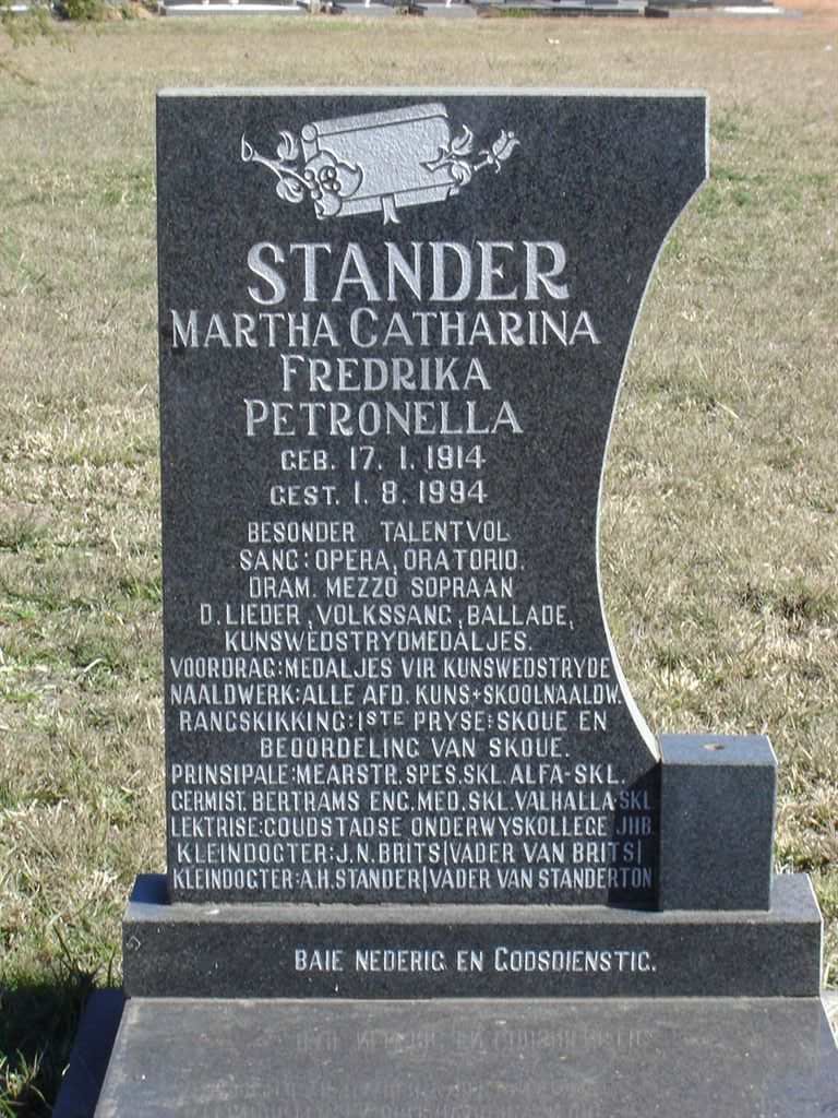 STANDER Martha Catharina Fredrika Petronella 1914-1994