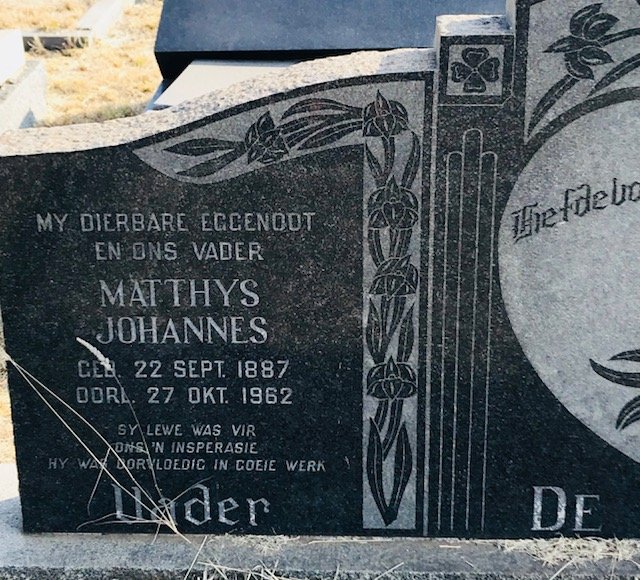 BEER Matthys Johannes, de 1887-1962 &amp; Cornelia Jacoba Elizabeth GELDENHUYS 1896-1968