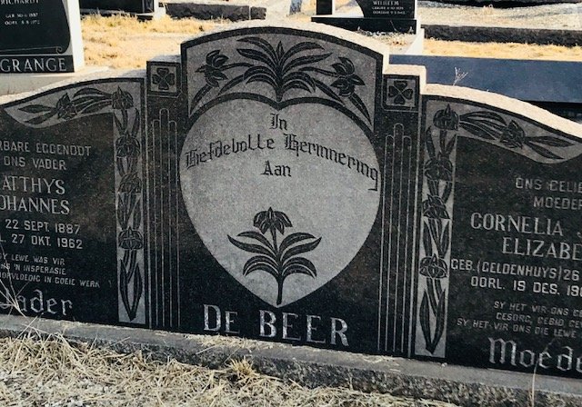 BEER Matthys Johannes, de 1887-1962 &amp; Cornelia Jacoba Elizabeth GELDENHUYS 1896-1968
