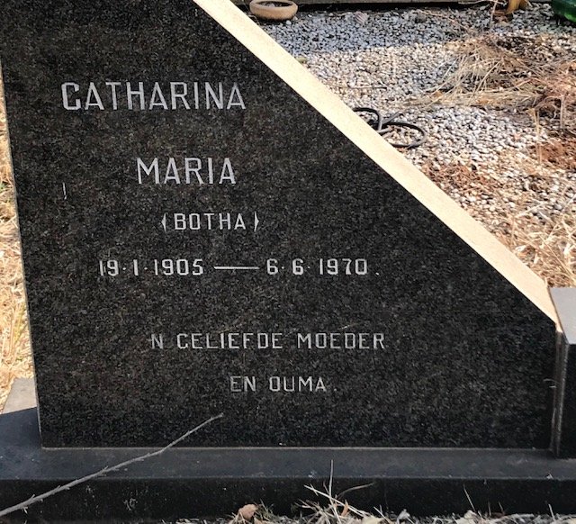 KRUGER Stephanus Johannes 1892-1970 &amp; Catharina Maria BOTHA 1905-1970