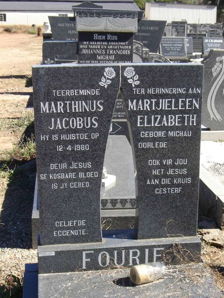 FOURIE Marthinus Jacobus -1980 &amp; Martjieleen Elizabeth MICHAU