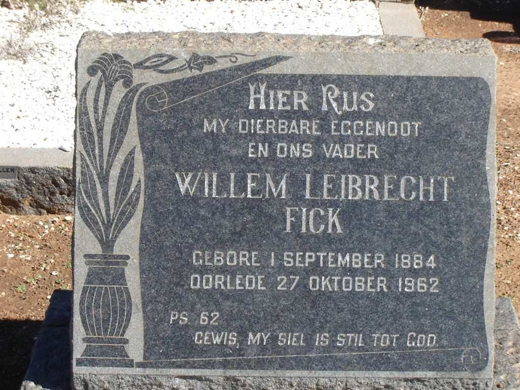 FICK Willem Leibrecht 1884-1962