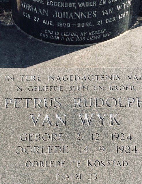WYK Petrus Rudolph, van 1924-1984