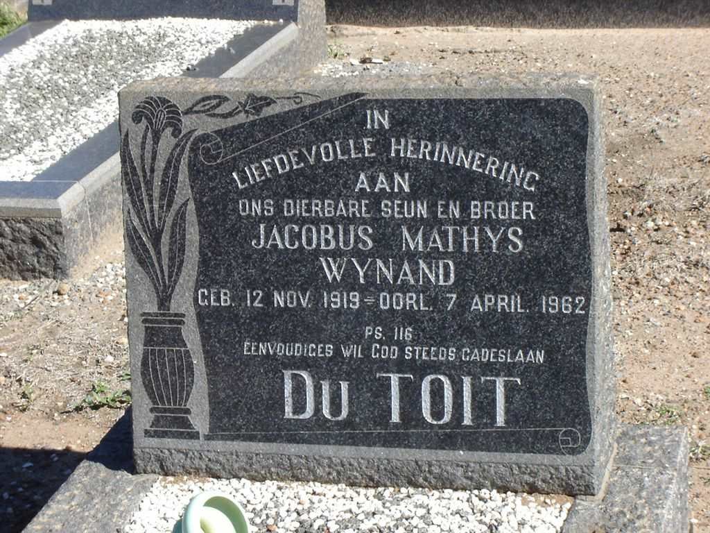 TOIT Jacobus Mathys Wynand, du 1919-1962