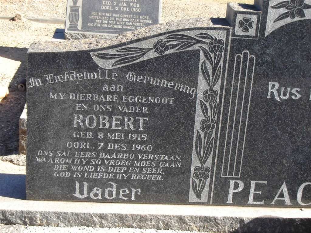 PEACOCK Robert 1915-1960 &amp; Sara Johanna 1916-2005_2