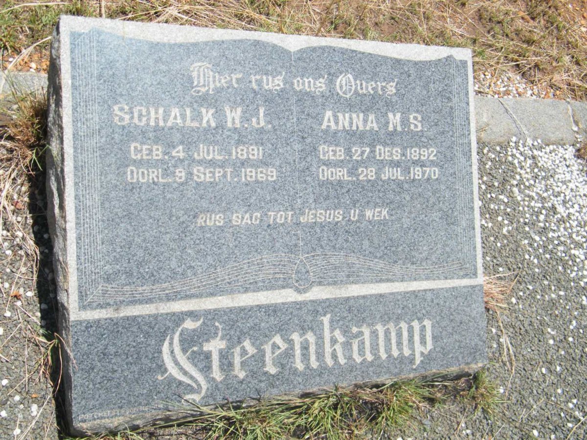 STEENKAMP Schalk W.J. 1891-1969 &amp; Anna M.S. 1892-1970