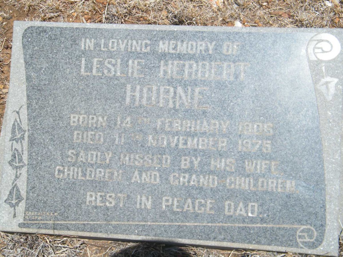HORNE Leslie Herbert 1906-1975