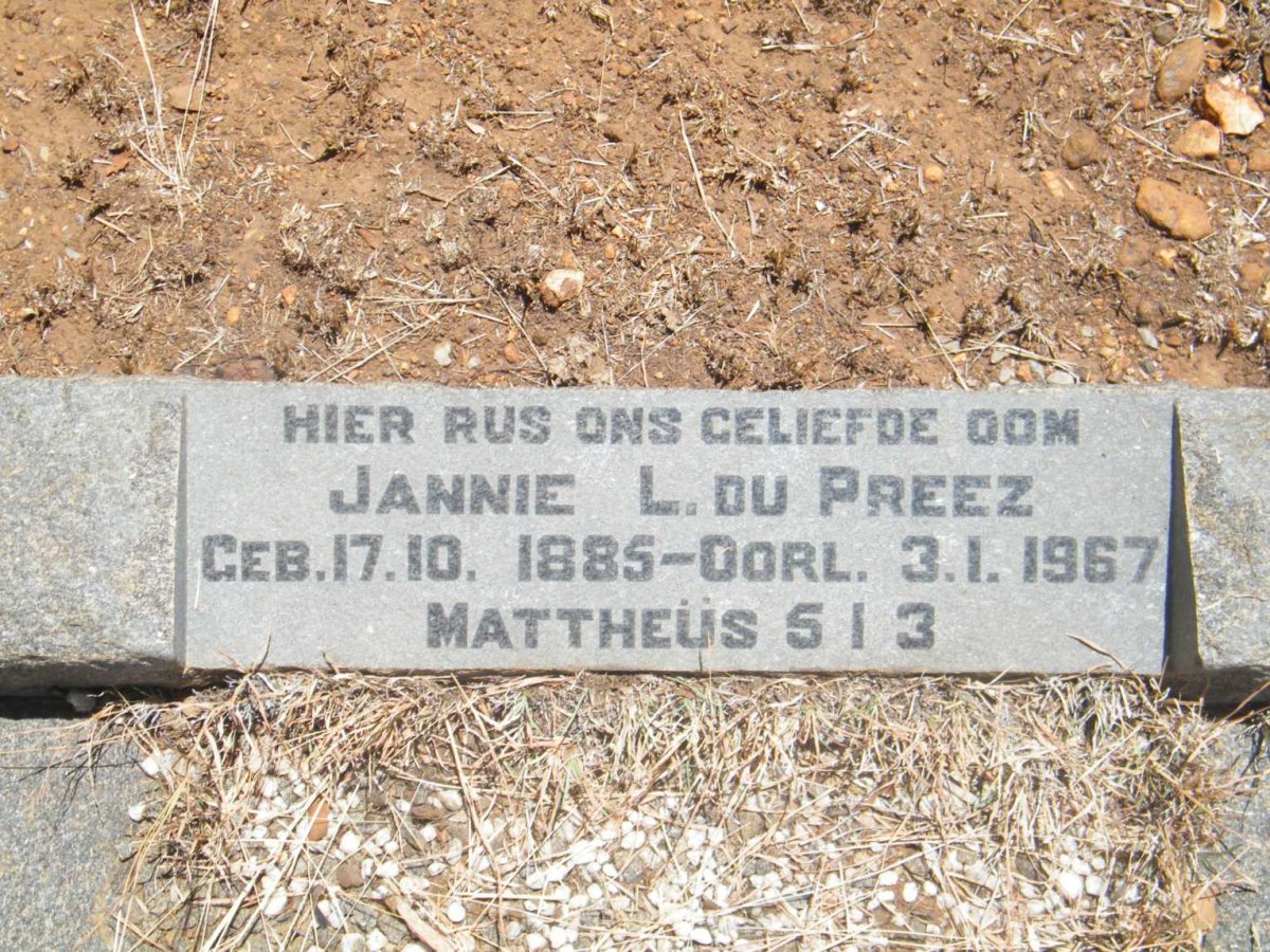 PREEZ Jannie L., du 1885-1967