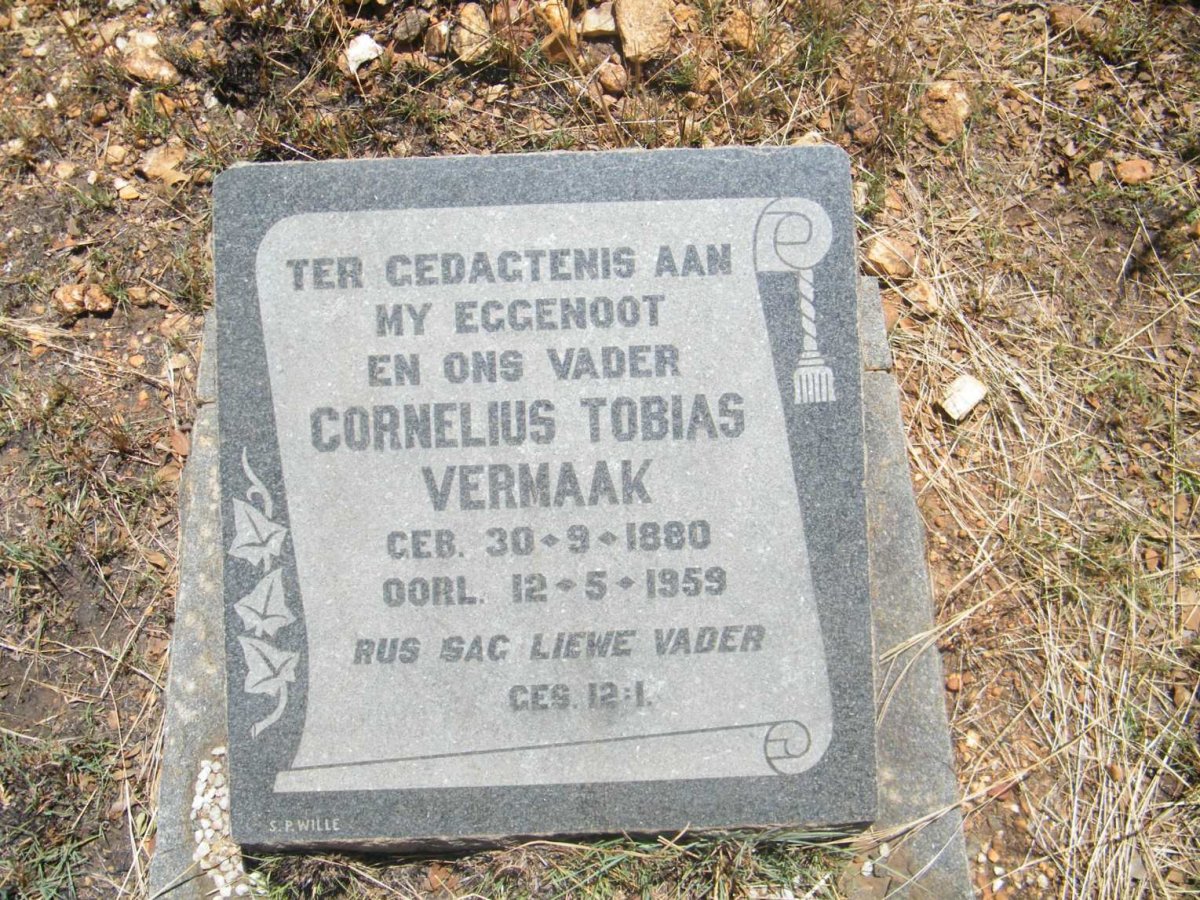 VERMAAK Cornelius Tobias 1880-1959