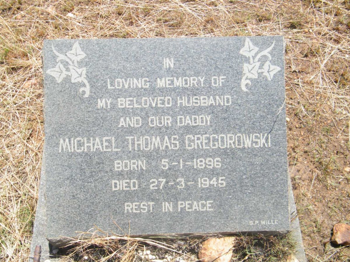 GREGOROWSKI Michael Thomas 1896-1945