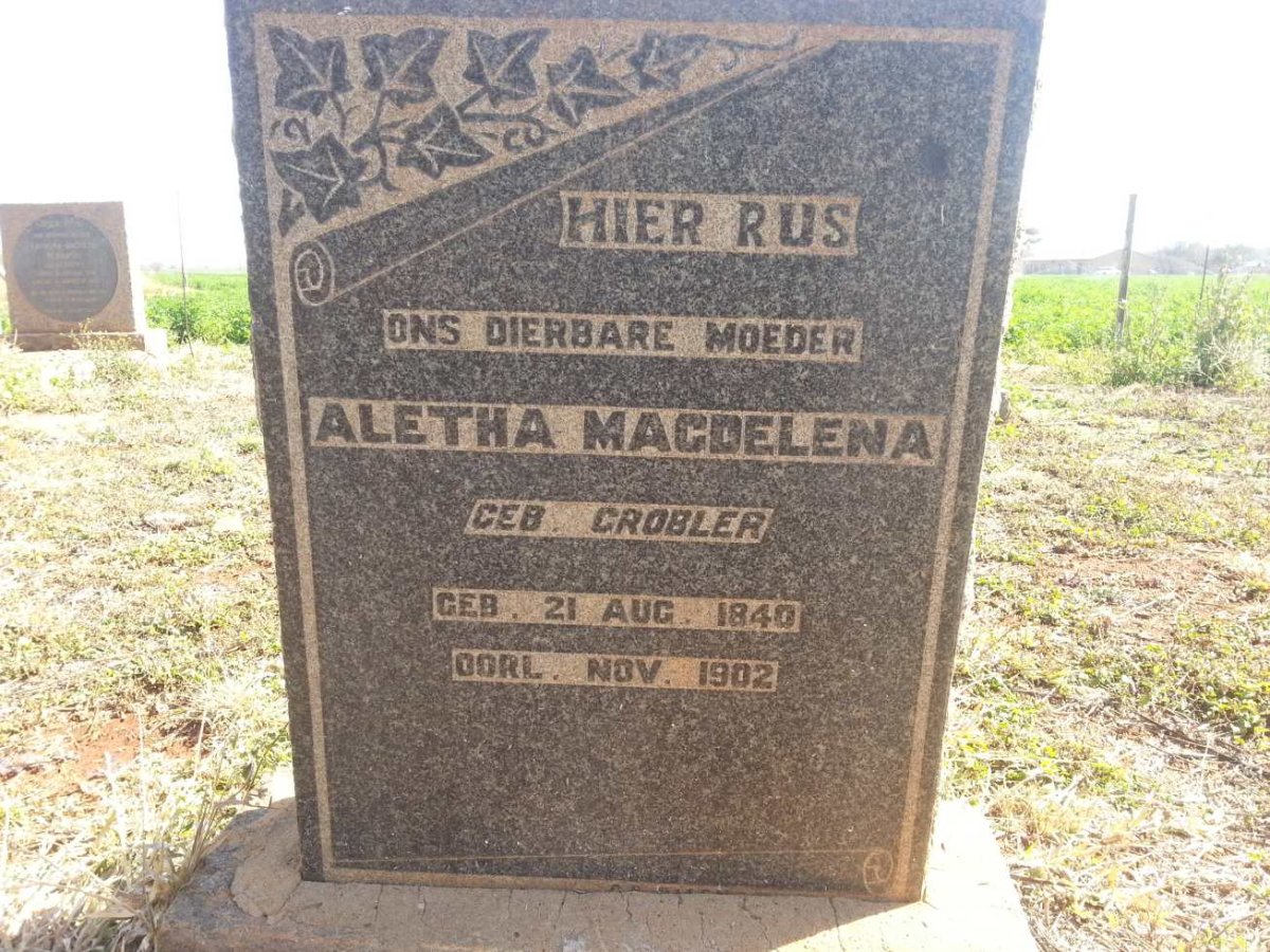 MINNAAR Aletha Magdelena nee GROBLER 1840-1902