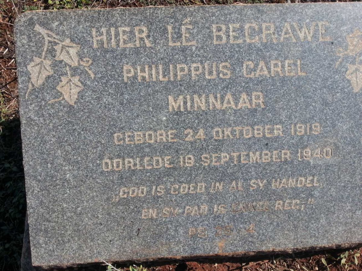 MINNAAR Philippus Carel 1919-1940