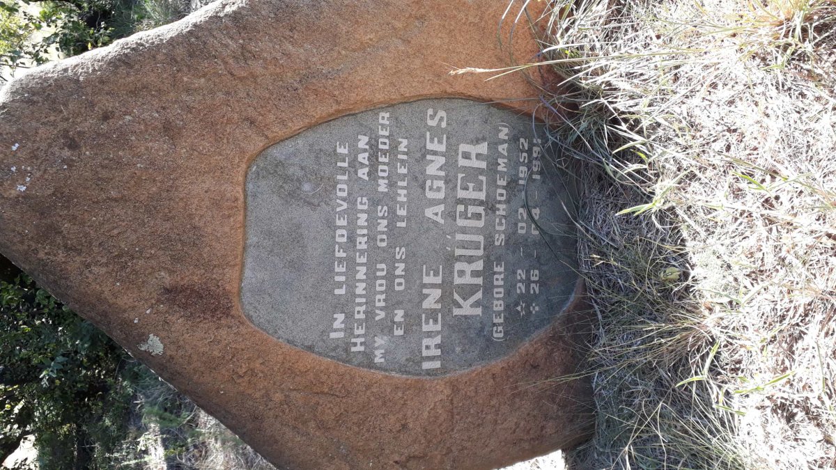 KRUGER Irene Agnes nee SCHOEMAN 1952-1991