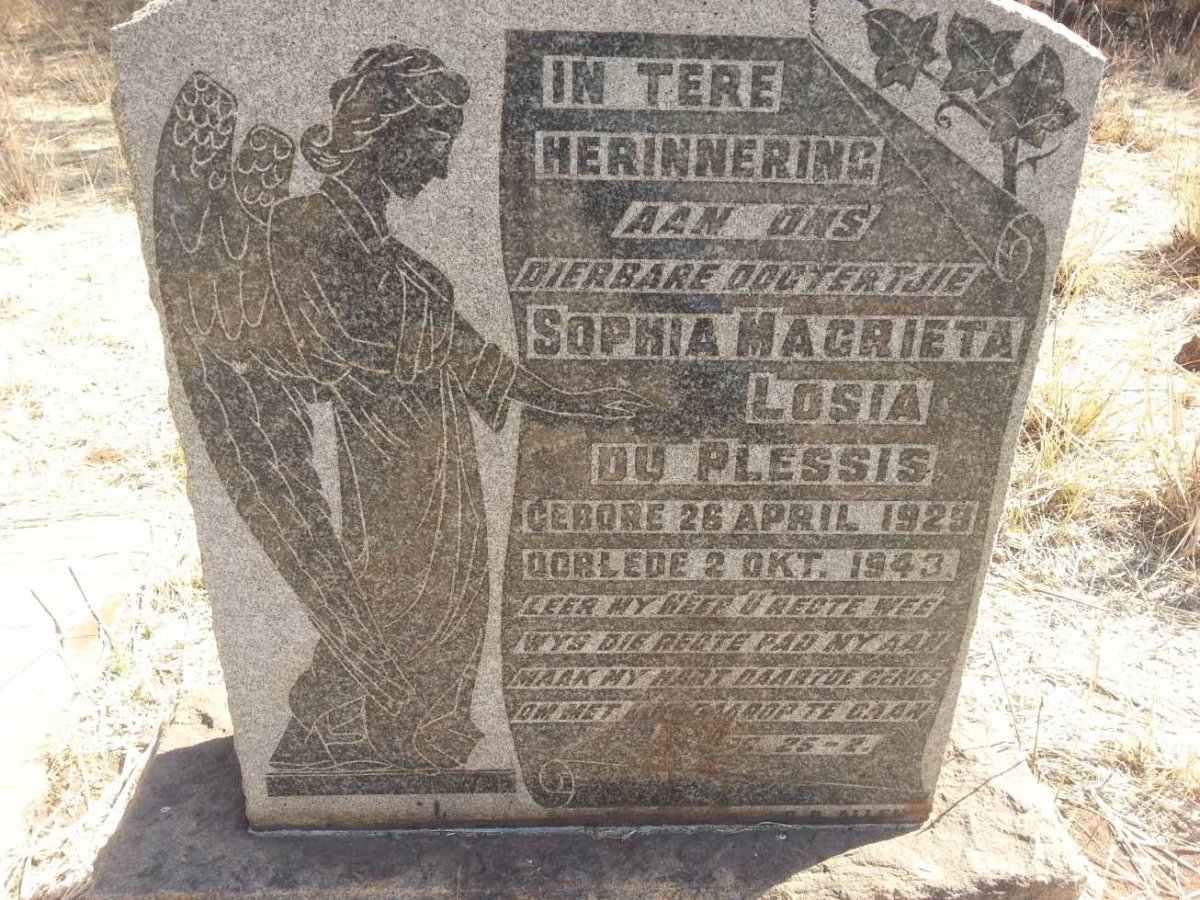 PLESSIS Sophia Magrieta Losia, du 1929-1943