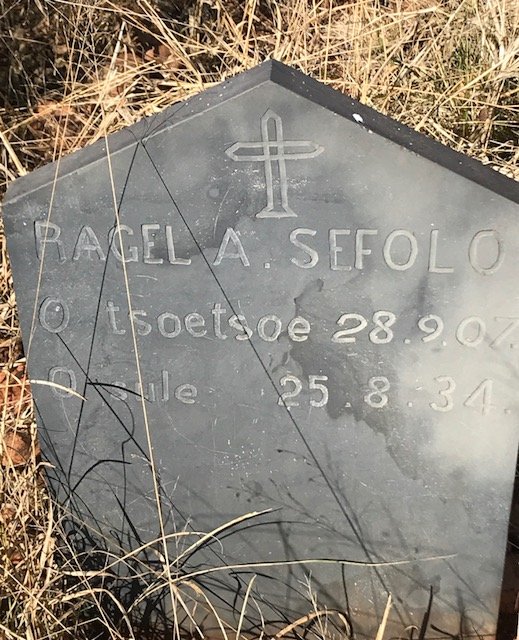 SEFOLO Ragel A. 1907-1934