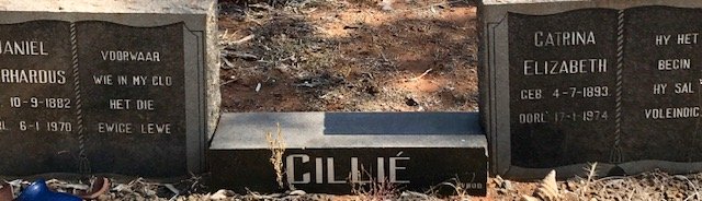 CILLIÉ Daniël Gerhardus 1882-1970 &amp; Catrina Elizabeth 1893-1974