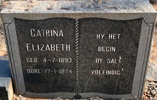 CILLIÉ Daniël Gerhardus 1882-1970 &amp; Catrina Elizabeth 1893-1974