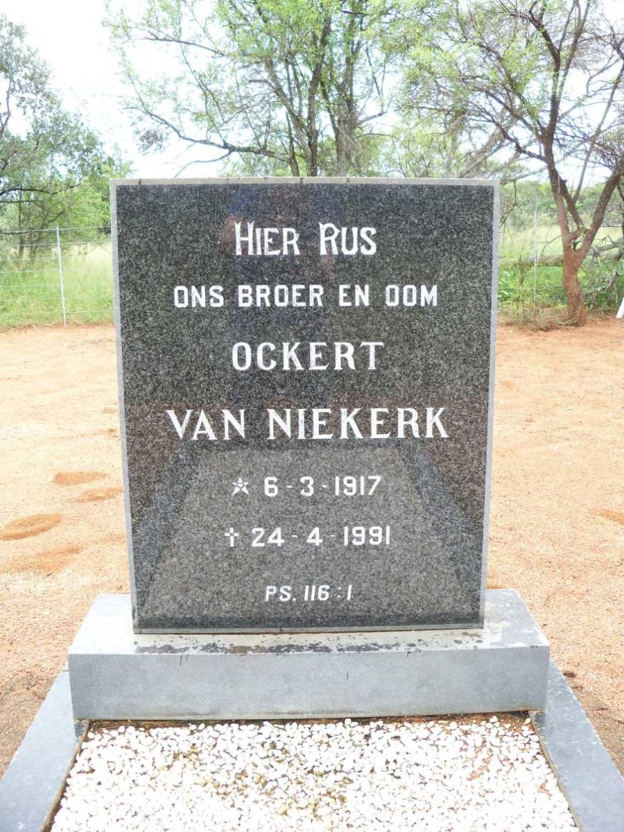NIEKERK Ockert, van 1917-1991