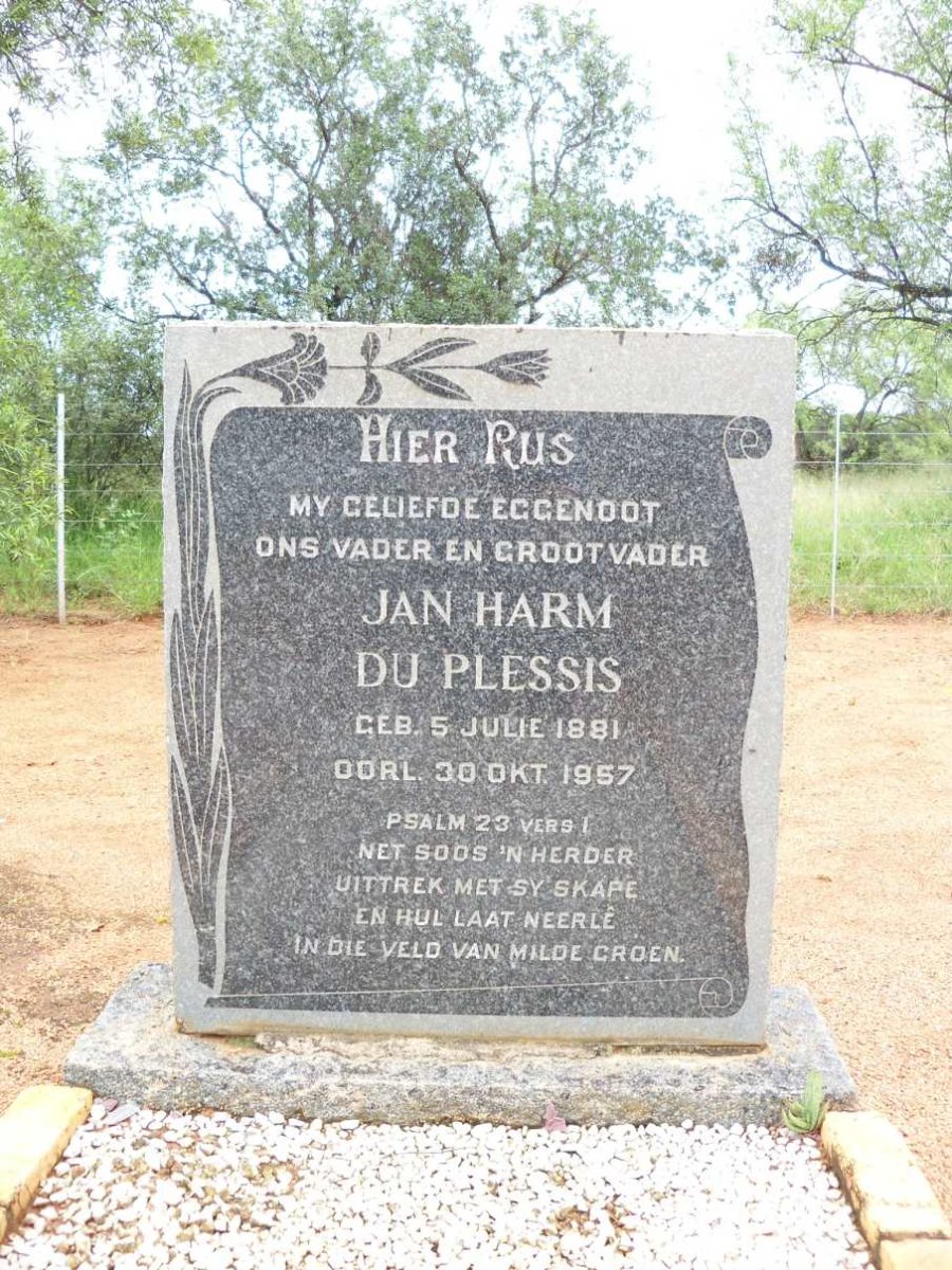PLESSIS Jan Harm, du 1881-1957