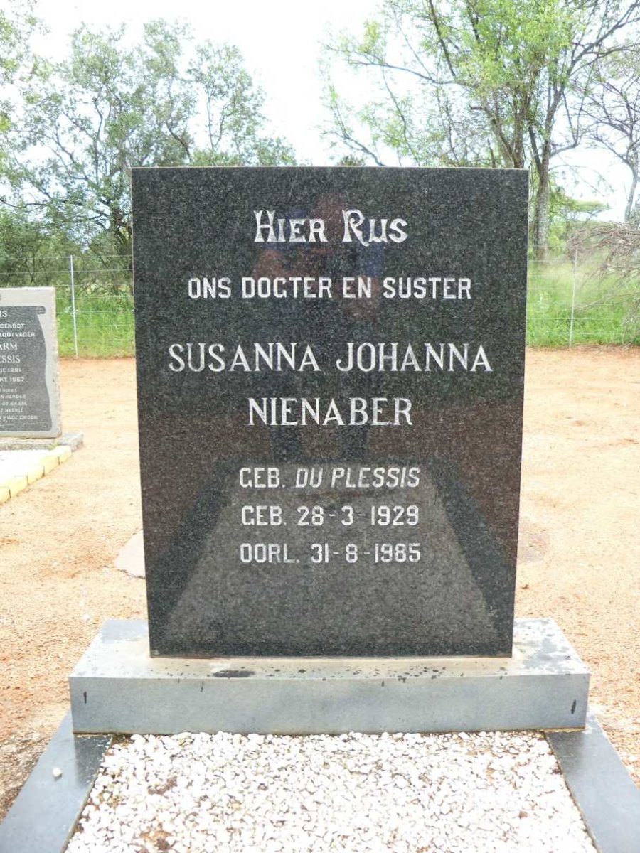 NIENABER Susanna Johanna nee DU PLESSIS 1929-1985