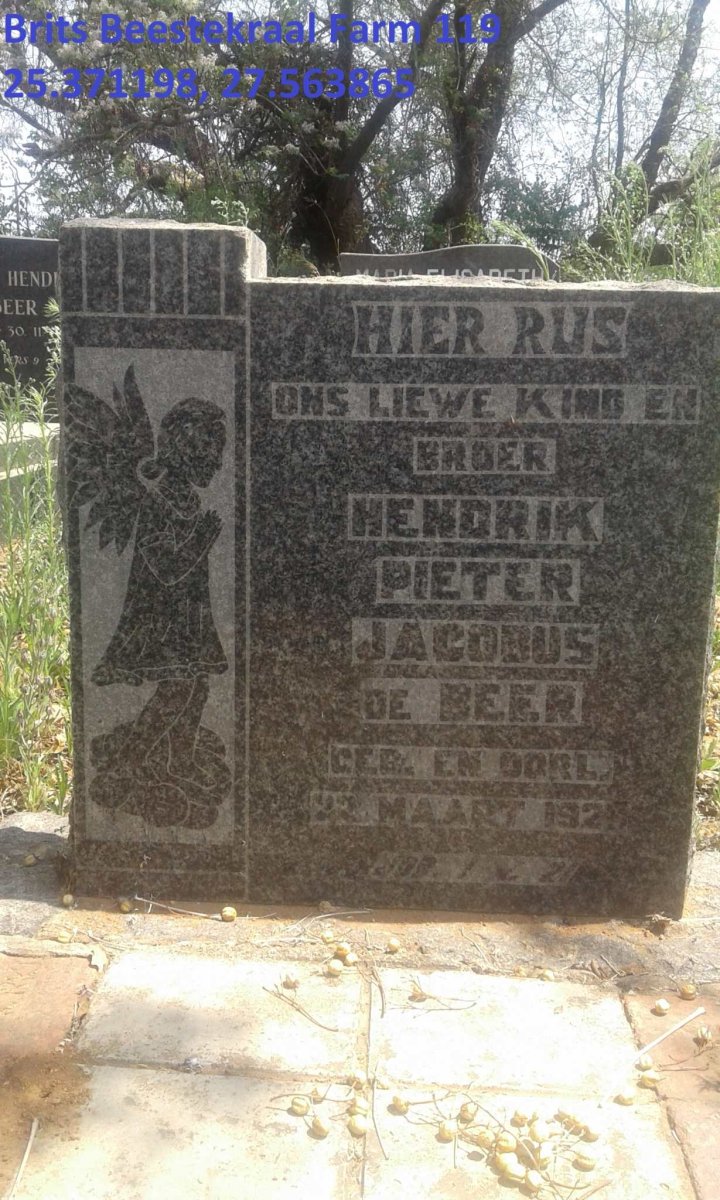 BEER Hendrik Pieter Jacobus, de 192?-192?