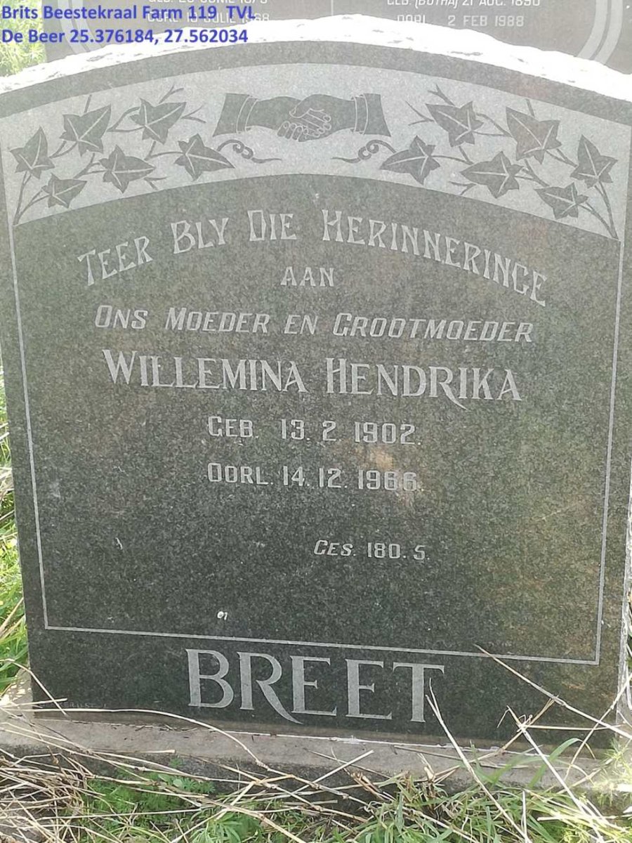 BREET Willemina Hendrika 1902-1966