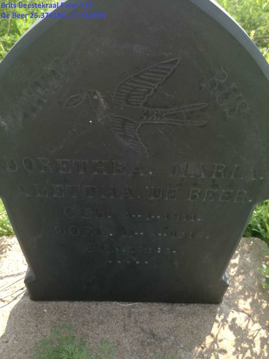 BEER Dorethea Maria Alettha, de 1911-1915