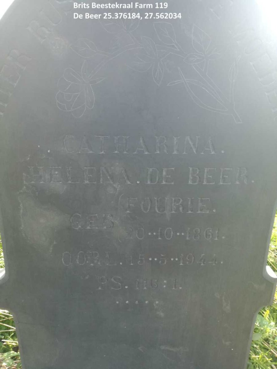 BEER Catharina Helena, de nee FOURIE 1861-1944
