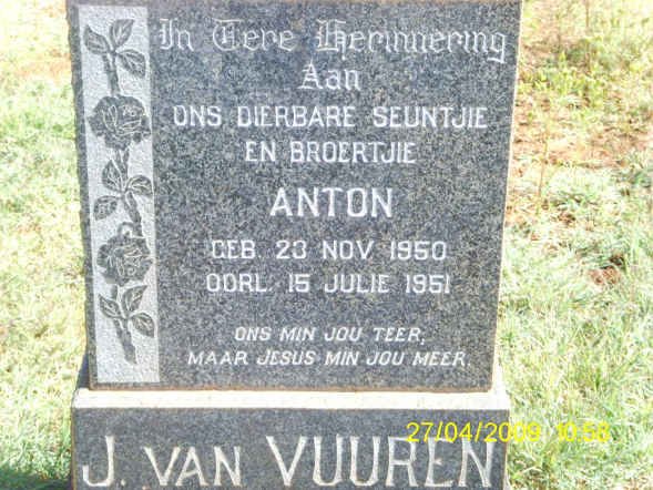 VUUREN Anton, J. van 1950-1951