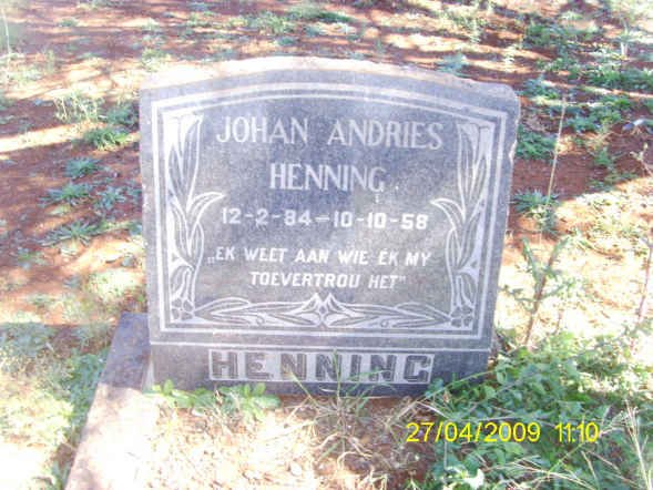 HENNING Johan Andries 1884-1958