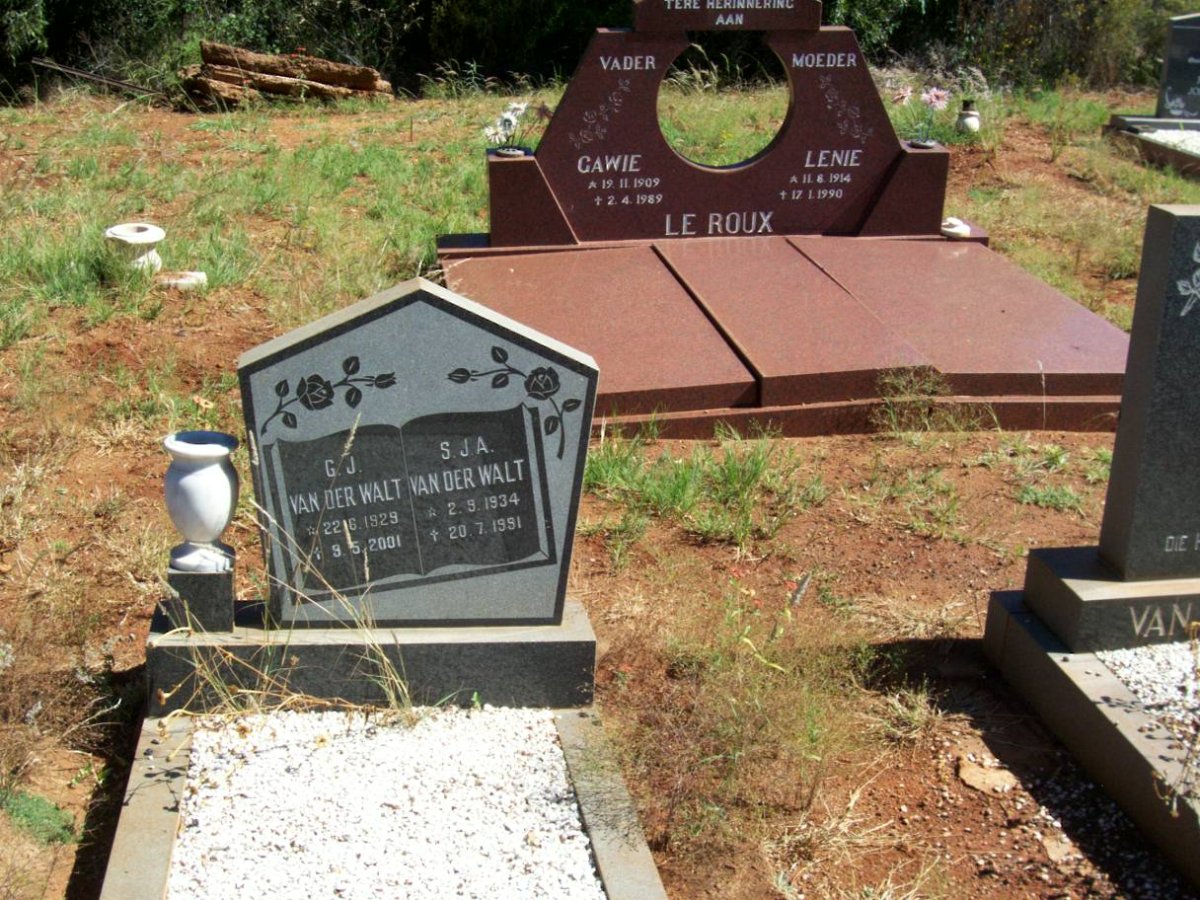 WALT G.J., van der 1929-2001 &amp; S.J.A. 1934-1991