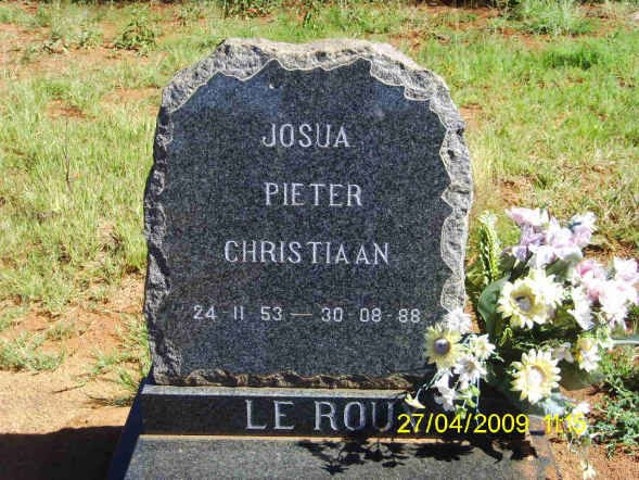 ROUX Josua Pieter Christiaan, le 1953-1988