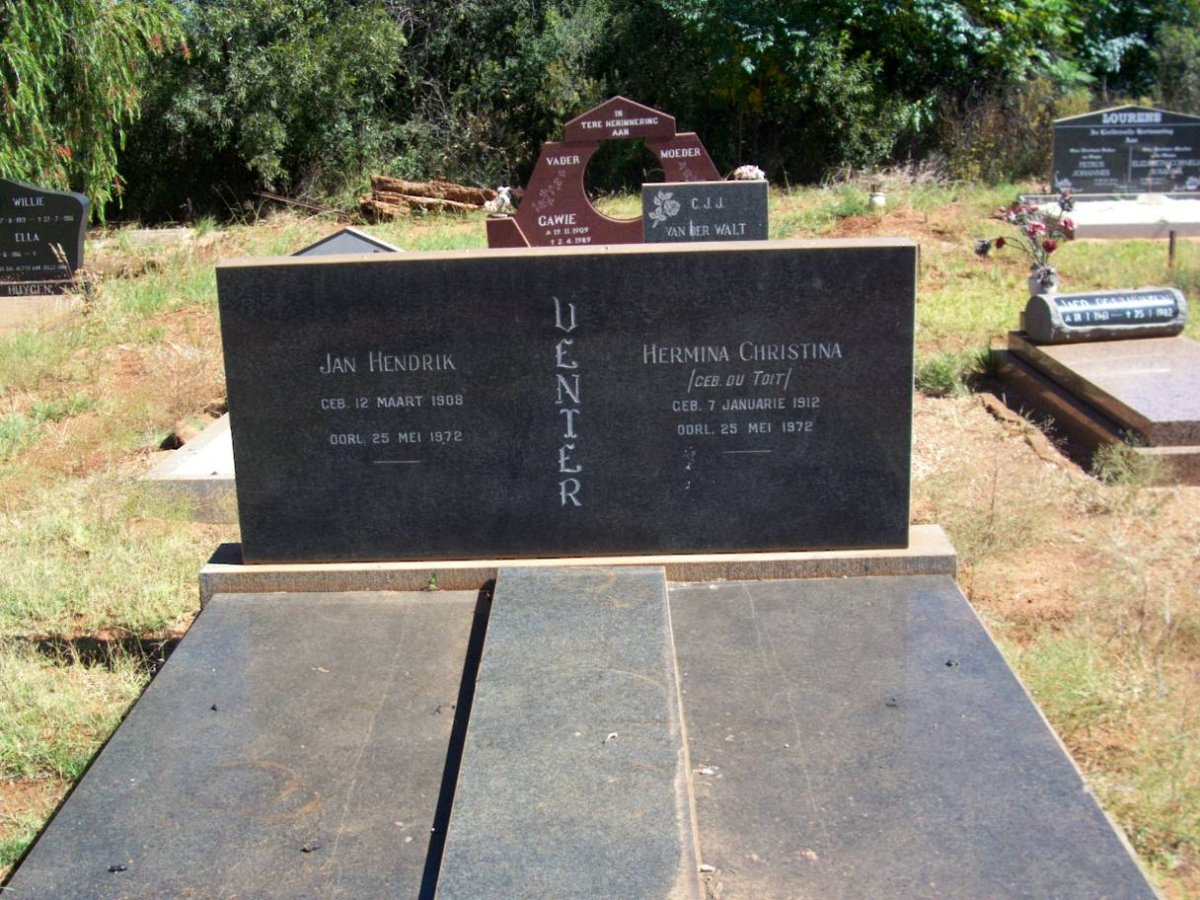 VENTER Jan Hendrik 1908-1972 &amp; Hermina Christina DU TOIT 1912-1972