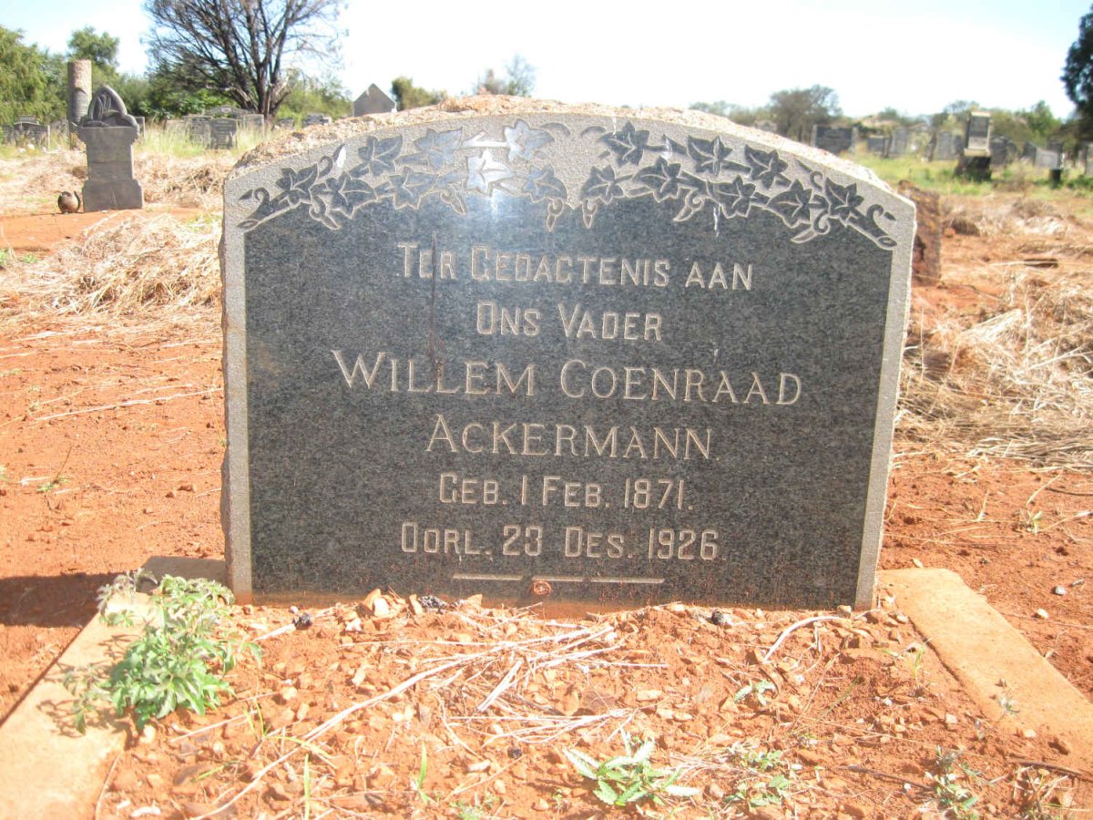 ACKERMANN Willem Coenraad 1871-1926
