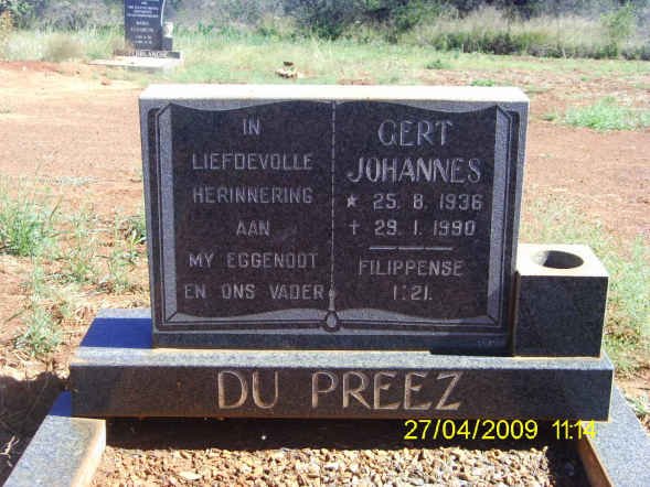 PREEZ Gert Johannes, du 1936-1990