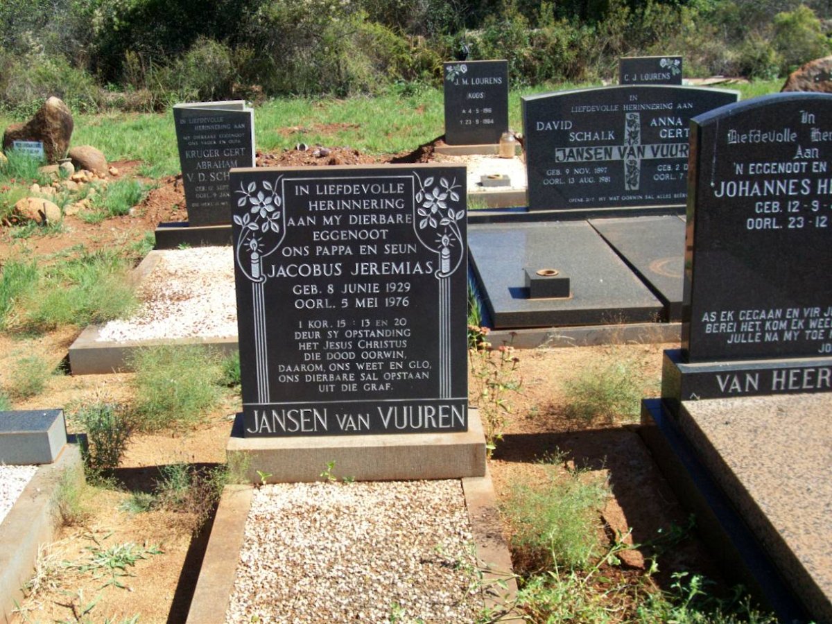 VUUREN Jacobus Jeremias, Jansen van 1929-1976