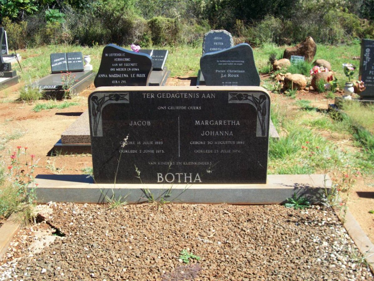 BOTHA Jacob 1889-1973 &amp; Margaretha Johanna 1889-1976