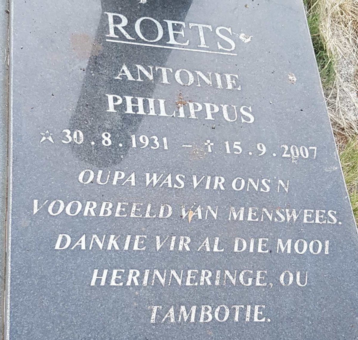 ROETS Antonie Philippus 1931-2007