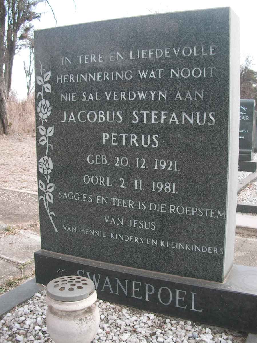 SWANEPOEL Jacobus Stefanus Petrus 1921-1981