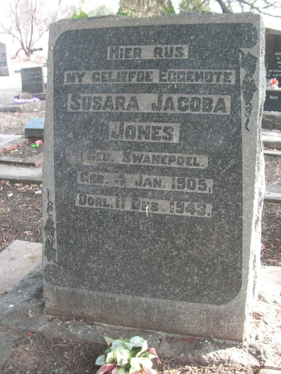JONES Susara Jacoba nee SWANEPOEL 1905-1943