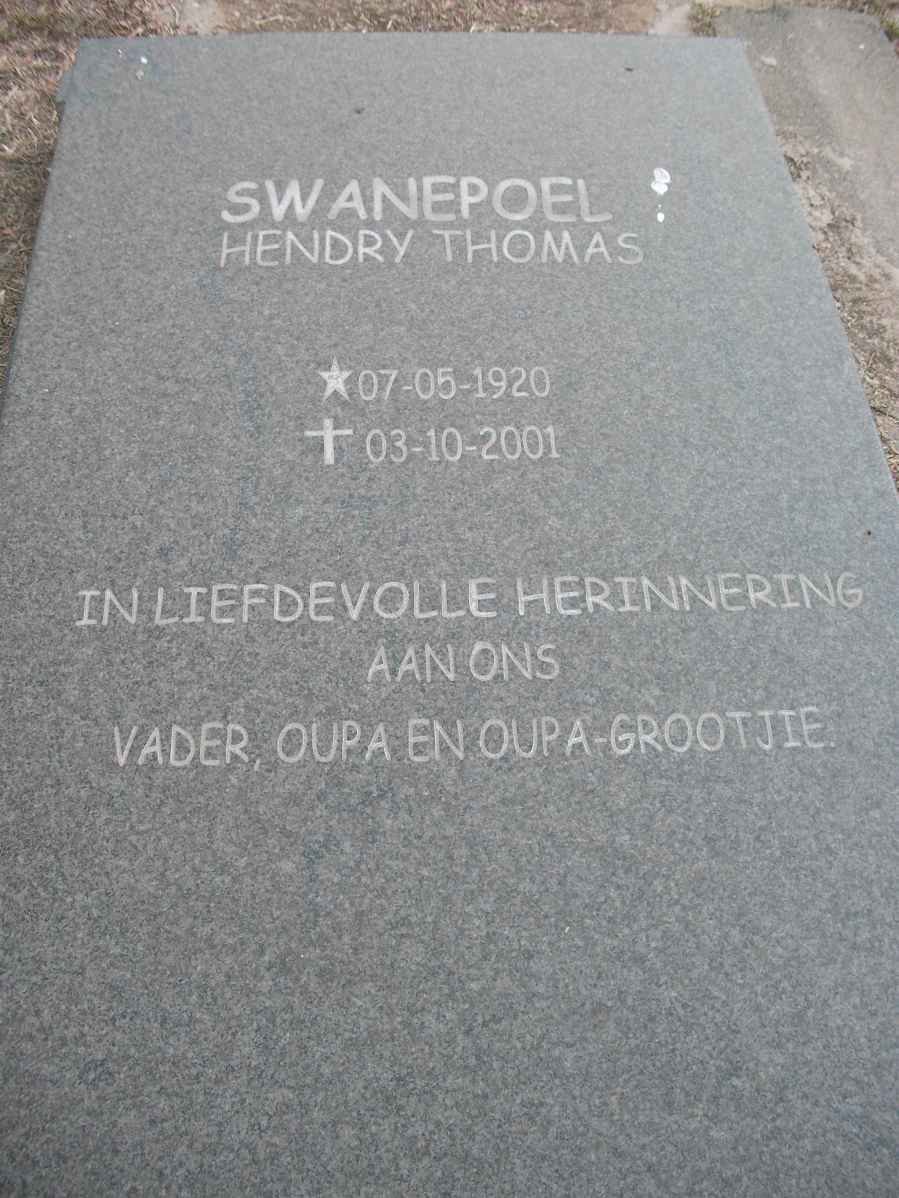 SWANEPOEL Hendry Thomas 1920-2001