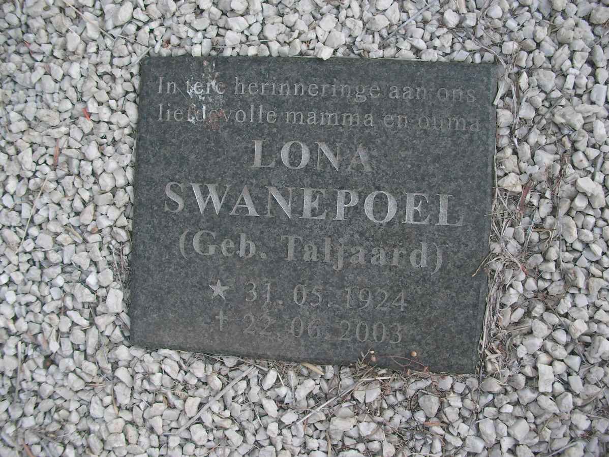 SWANEPOEL Lona nee TAJAARD 1924-2003